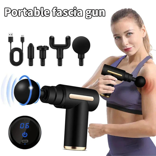 New Portable Fascia Massage Gun Deep Tissue Mini Muscle Massage Gun Lightweight Adjustable Speed Whole Body Massage Equipment