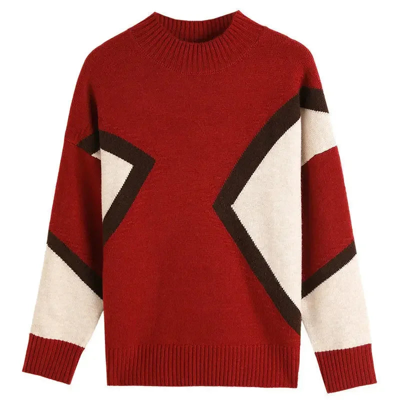 Camel Turtleneck Women's Sweater Brown Knit Tops for Woman Pullovers Gigh Neck Jerseys Tricot Blouse New in Fashion 2024 Sale